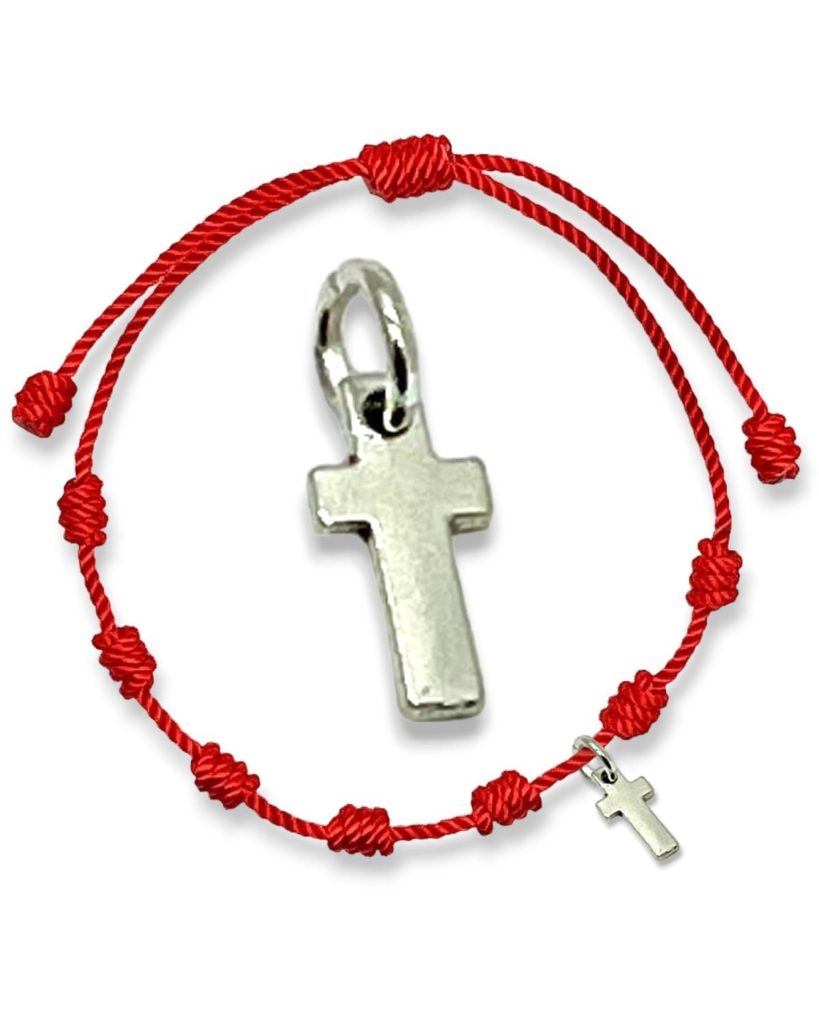 Pulsera 7 nudos con cruz cristiana